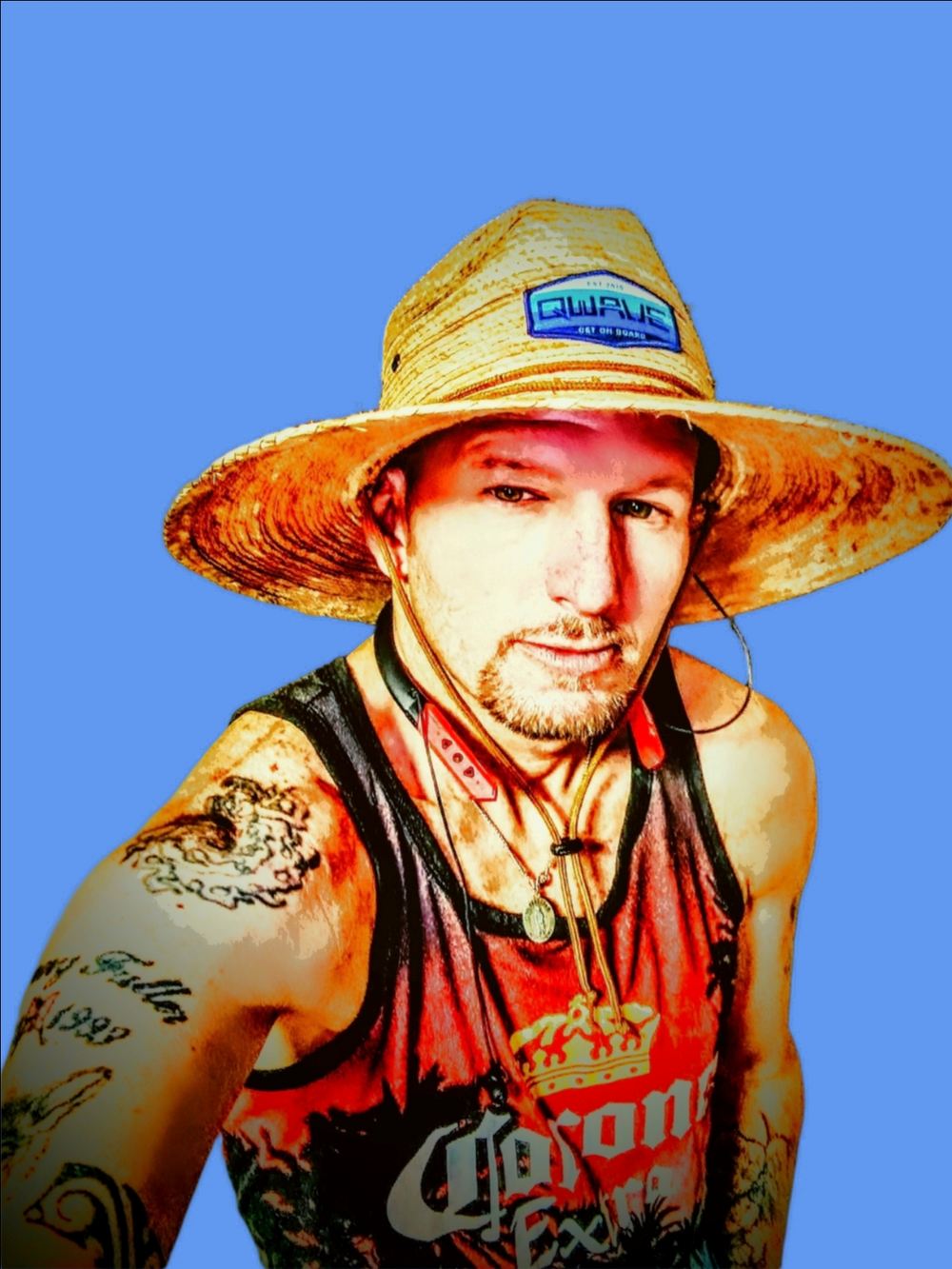 Qwave Packable Stone-Washed Straw Lifeguard Hat for Men and Women - Beach Straw